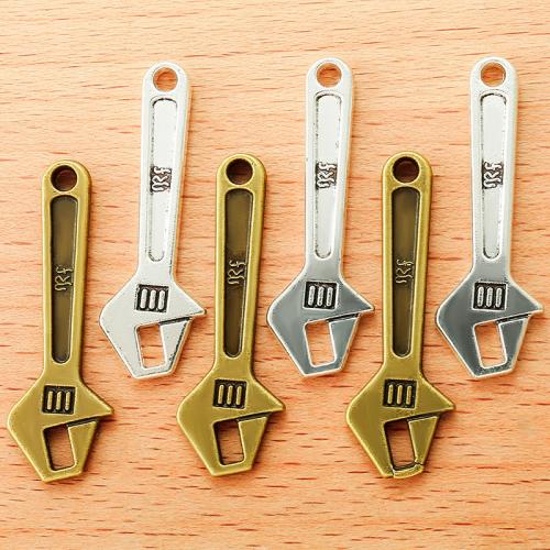 Zinc Alloy Tool Pendants, Wrench, plated, DIY 