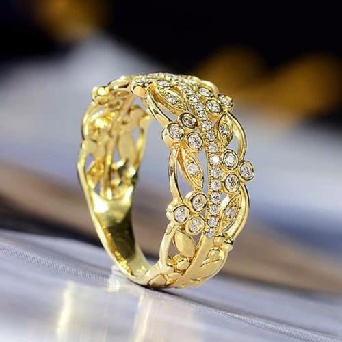 Cubic Zirconia Micro Pave Brass Finger Ring & micro pave cubic zirconia & for woman 