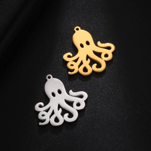 Stainless Steel Animal Pendants, 304 Stainless Steel, Octopus, DIY & hollow 