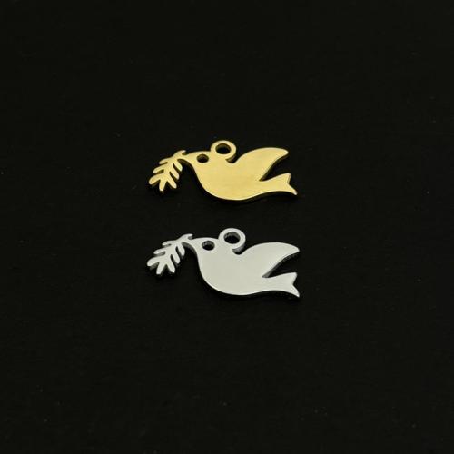 Stainless Steel Animal Pendants, 304 Stainless Steel, Pigeon, Vacuum Ion Plating, DIY [