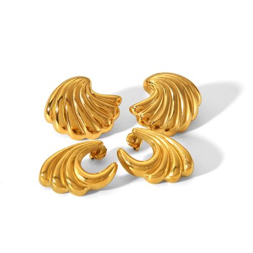 Stainless Steel Stud Earring, 304 Stainless Steel, gold color plated, fashion jewelry golden 