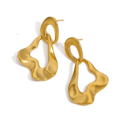 Stainless Steel Drop Earring, 304 Stainless Steel, gold color plated, fashion jewelry, golden 