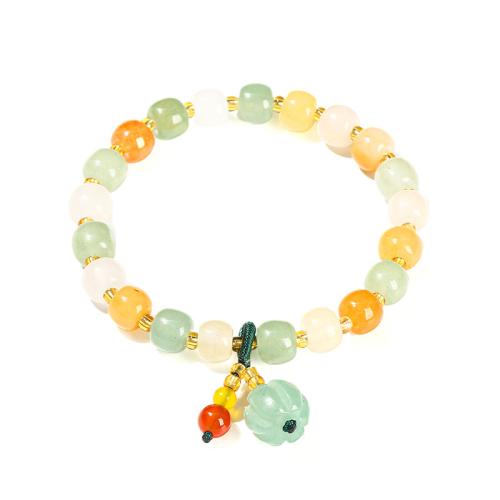 Jade Pulsera, Calabaza, hecho a mano, Joyería & para mujer, beads length 7-8mm, longitud:aproximado 6-7 Inch, Vendido por UD