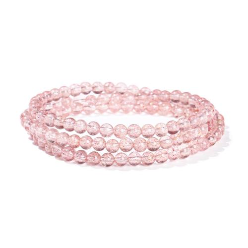 Strawberry Quartz Armband, rund, mehrschichtig & für Frau, beads length 4-5mm, Länge:ca. 18-21 ZollInch, verkauft von PC