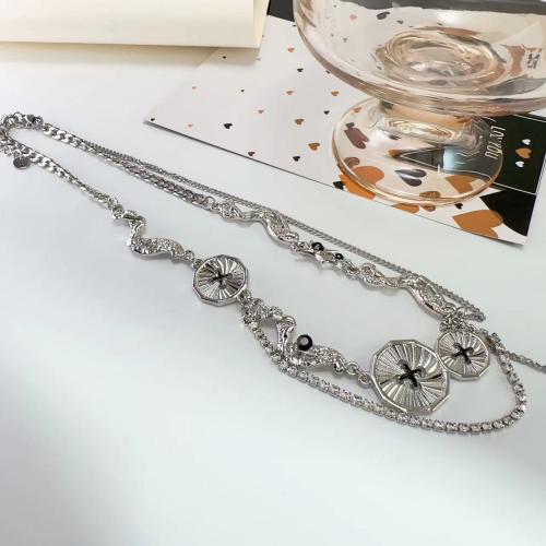 Zinc Alloy Necklace, with 5cm extender chain, fashion jewelry & for woman, silver color Approx 40 cm 