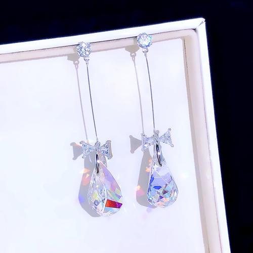 Pendientes Gota de Cristal, con aleación de zinc, Joyería & para mujer, 52mm, Vendido por Par