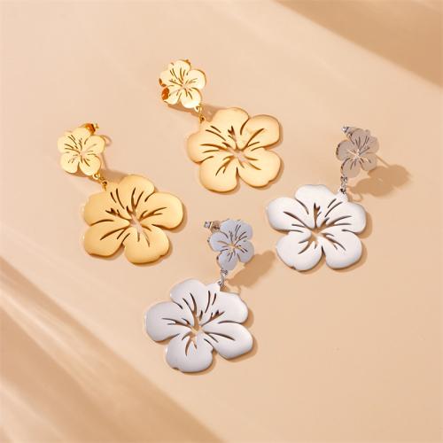 Stainless Steel Drop Earring, 304 Stainless Steel, Flower, fashion jewelry & for woman 