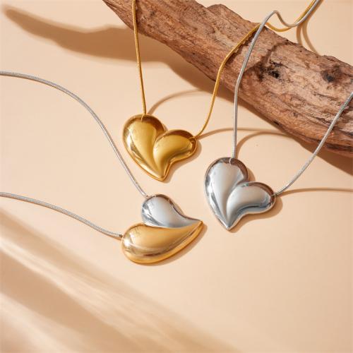 Stainless Steel Jewelry Necklace, 304 Stainless Steel, with 5cm extender chain, Heart, fashion jewelry & for woman Approx 42 cm 