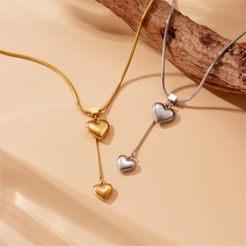 Stainless Steel Jewelry Necklace, 304 Stainless Steel, with 6cm extender chain, Heart, fashion jewelry & for woman Approx 41 cm 