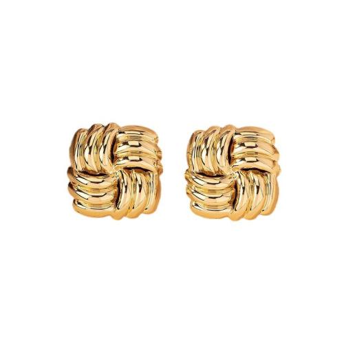 Zinc Alloy Stud Earring, fashion jewelry & for woman, golden [