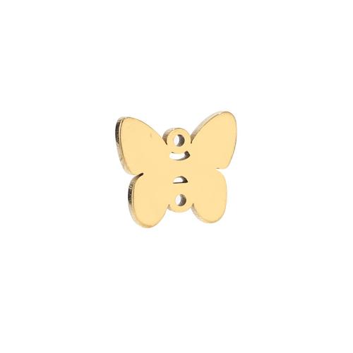 Stainless Steel Animal Pendants, 304 Stainless Steel, Butterfly, DIY, golden 