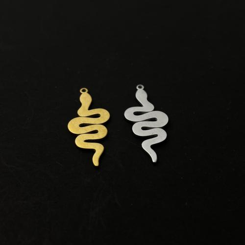 Stainless Steel Animal Pendants, 304 Stainless Steel, Snake, Vacuum Ion Plating, DIY [