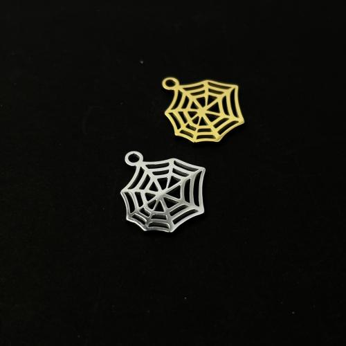 Stainless Steel Pendants, 304 Stainless Steel, Spider Web, Vacuum Ion Plating, DIY 