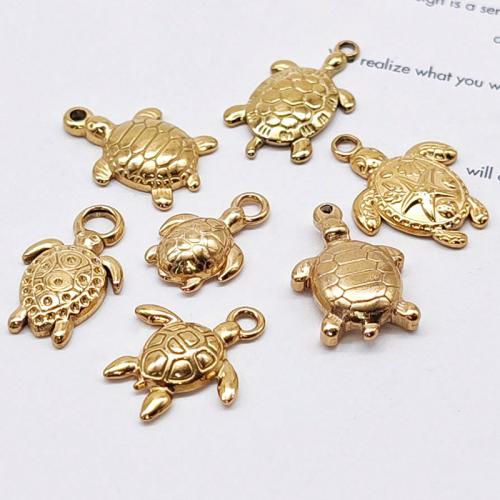 Stainless Steel Animal Pendants, 304 Stainless Steel, Turtle, Vacuum Ion Plating, DIY [