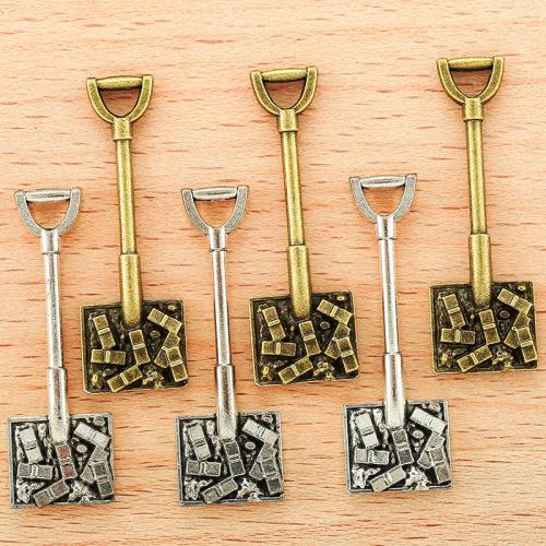 Zinc Alloy Tool Pendants, Shovel, plated, DIY 