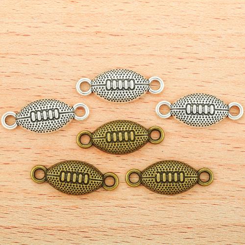 Zinc Alloy Charm Connector, Rugby Ball, plated, DIY & 1/1 loop 