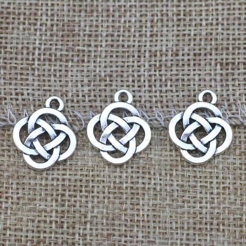 Zinc Alloy Jewelry Pendants, Chinese Knot, antique silver color plated, DIY 