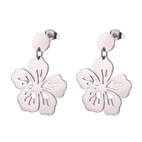 Titanium Steel Stud Earring, Flower, fashion jewelry & for woman [