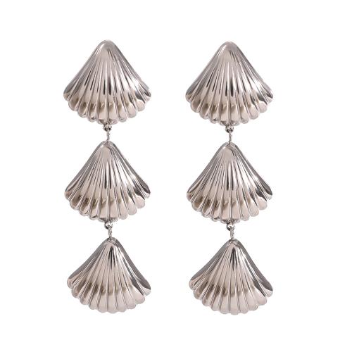 Stainless Steel Drop Earring, 304 Stainless Steel, Shell, fashion jewelry & for woman, original color 