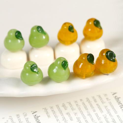 Plant Lampwork Beads, Pear, DIY Approx 