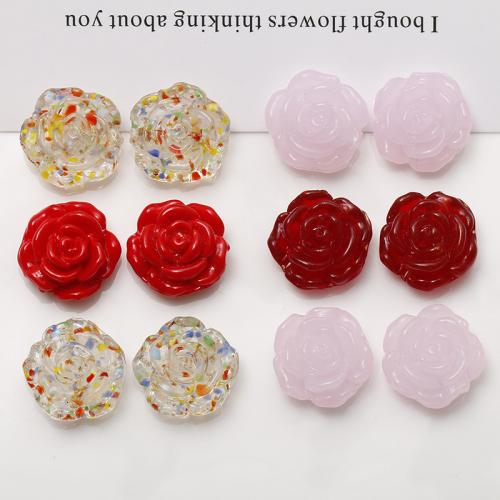 Blume Murano Perlen, Lampwork, Rose, DIY, keine, 18x18mm, ca. 100PCs/Tasche, verkauft von Tasche[