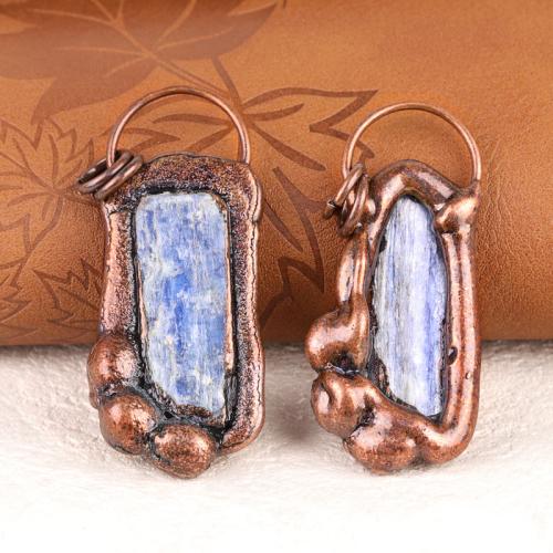 Natural Quartz Pendants, Kyanite, with Iron, DIY, mixed colors 