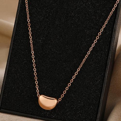 Collier de bijoux de titane, Acier titane, avec 5cm chaînes de rallonge, Plaqué de couleur d'or rose, bijoux de mode, couleur or rose cm, Vendu par PC