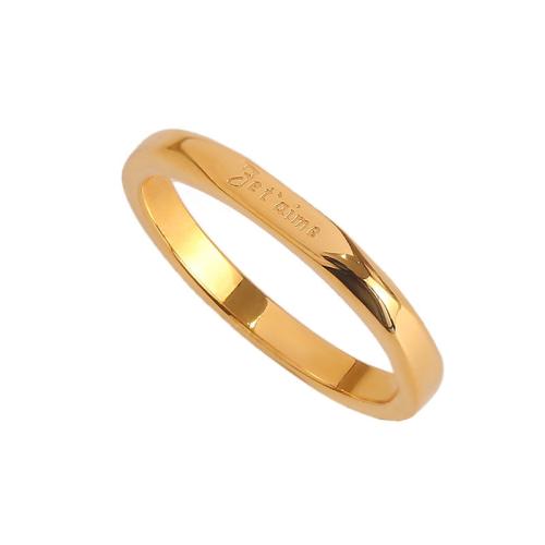 Anillo de dedo de acero Titanium de, Partículas de acero, chapado en color dorado, Joyería & diverso tamaño para la opción, dorado, Vendido por UD