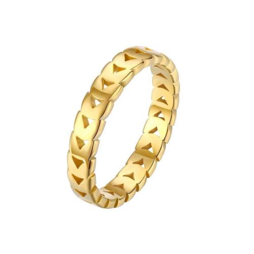 Anillo de dedo de acero Titanium de, Partículas de acero, chapado en color dorado, Joyería & diverso tamaño para la opción, dorado, Vendido por UD