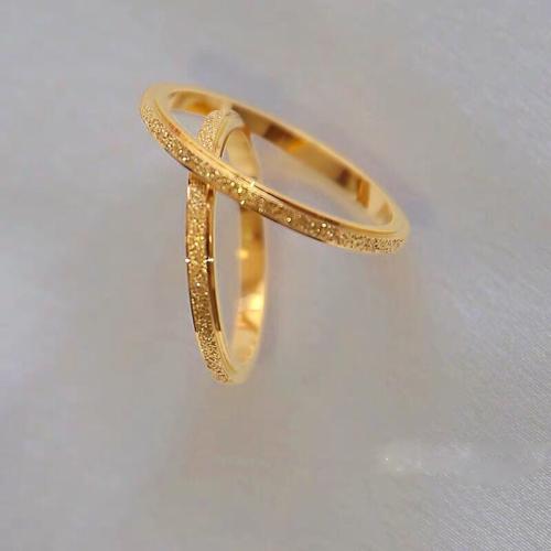 Titanium Steel Finger Ring, gold color plated, fashion jewelry golden 