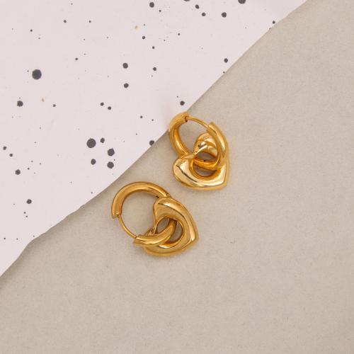 Stainless Steel Drop Earring, 304 Stainless Steel, gold color plated, fashion jewelry, golden 