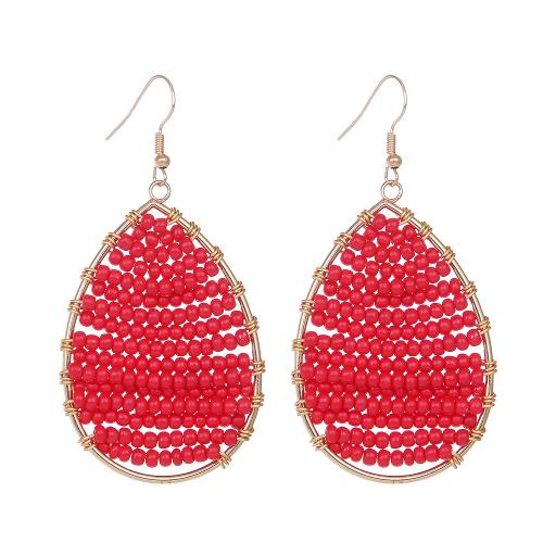 Glass Seed Beads Earring, Zinc Alloy, with Seedbead, Teardrop, handmade, fashion jewelry & for woman 