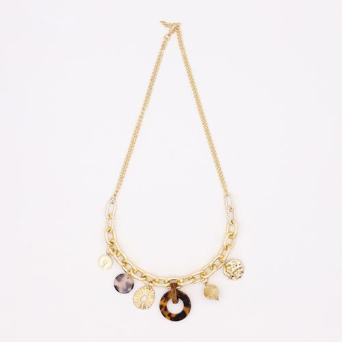 Resin Zinc Alloy Necklace, with Resin, plated, for woman, gold Approx 50 cm [