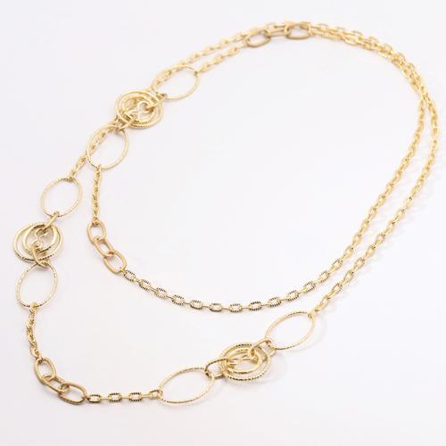 Zinc Alloy Sweater Chain Necklace, plated, for woman, gold Approx 102.5 cm 