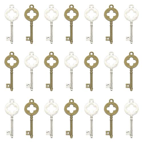 Zinc Alloy Key Pendants, plated, DIY 