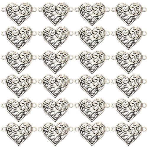 Zinc Alloy Heart Pendants, antique silver color plated, DIY & 1/1 loop 