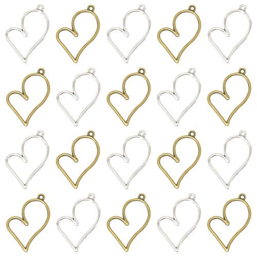 Zinc Alloy Heart Pendants, plated, DIY 