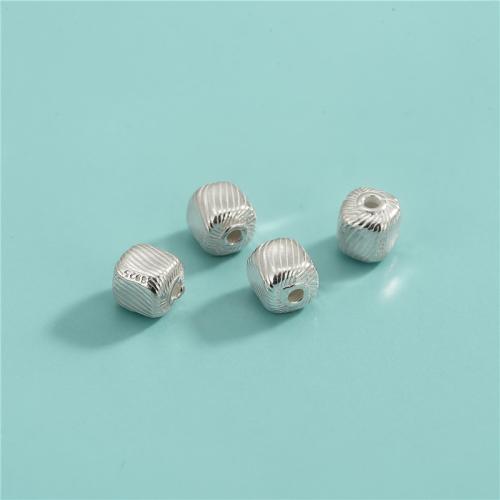 Sterling Silver Spacer Beads, 925 Sterling Silver, Square, DIY silver color [