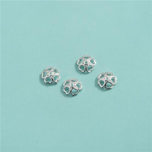 Sterling Silber Perlenkappen, 925er Sterling Silber, DIY & hohl, Silberfarbe, 5.5mm, Bohrung:ca. 0.5mm, verkauft von PC[