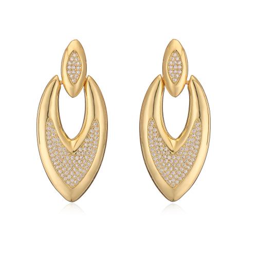 Cubic Zirconia Micro Pave Brass Earring, fashion jewelry & micro pave cubic zirconia & for woman 