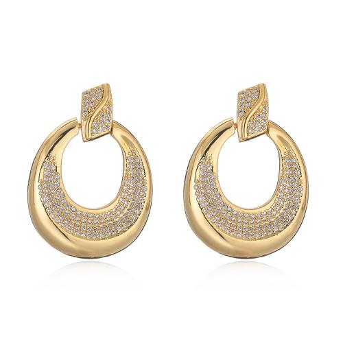 Cubic Zirconia Micro Pave Brass Earring, fashion jewelry & micro pave cubic zirconia & for woman 