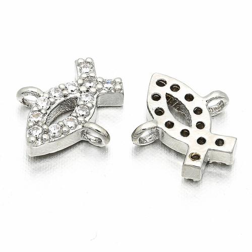 Cubic Zirconia Micro Pave Brass Connector, DIY & micro pave cubic zirconia 