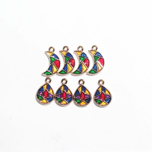 Zinc Alloy Enamel Pendants, gold color plated, DIY 