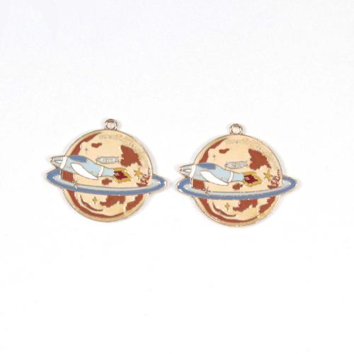 Zinc Alloy Enamel Pendants, gold color plated, DIY 