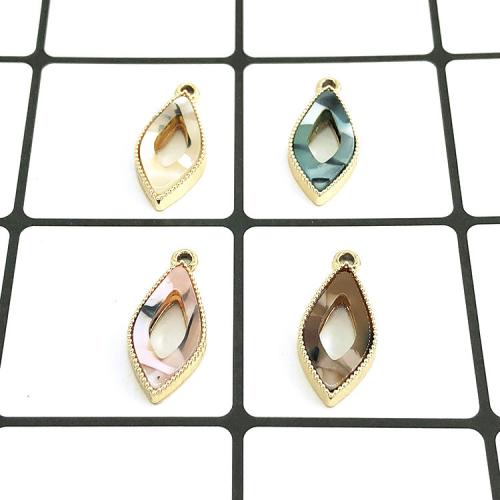 Zinc Alloy Enamel Pendants, Rhombus, gold color plated, DIY 