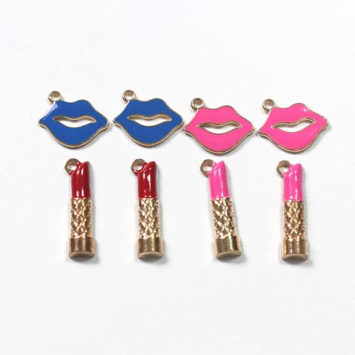 Zinc Alloy Enamel Pendants, gold color plated, DIY 