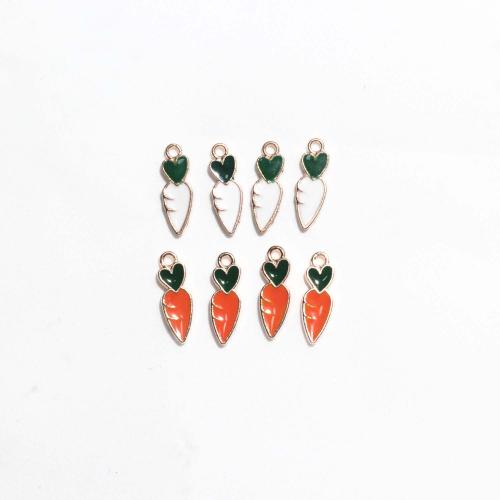 Zinc Alloy Enamel Pendants, Carrot, gold color plated, DIY 