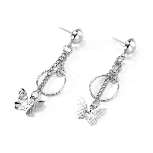 Zinc Alloy Drop Earring, silver color plated, fashion jewelry, silver color, 57mm 