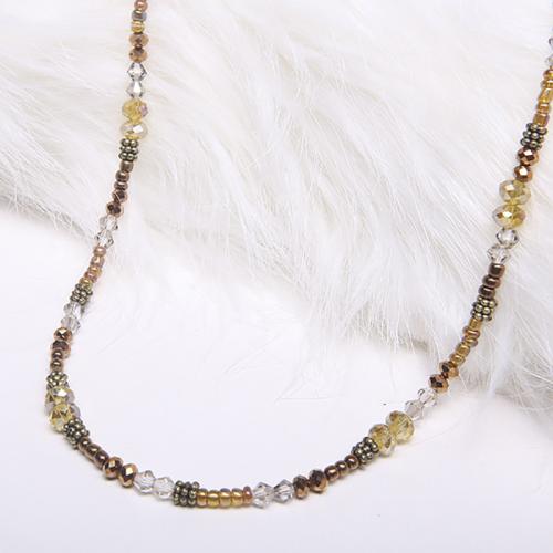 Zinc Alloy Necklace, with Glass, plated, for woman Approx 66 cm 