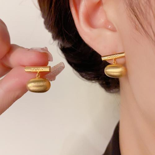 Brass Stud Earring, real gold plated, for woman, gold 